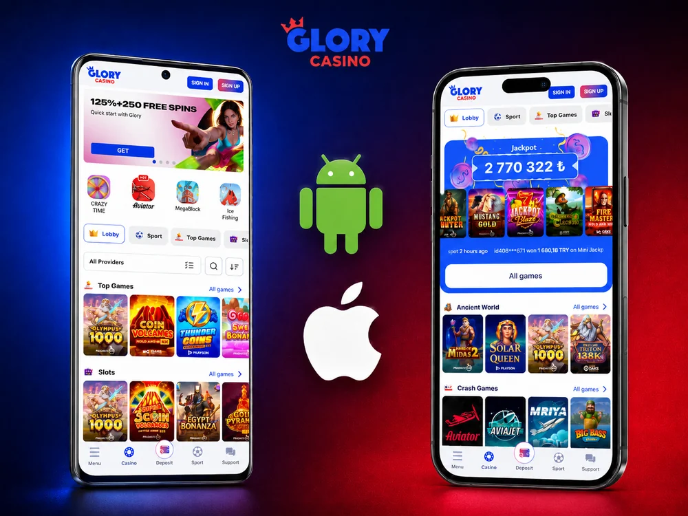 Glory Casino মোবাইল অ্যাপ Android ও iOS ফোনে
